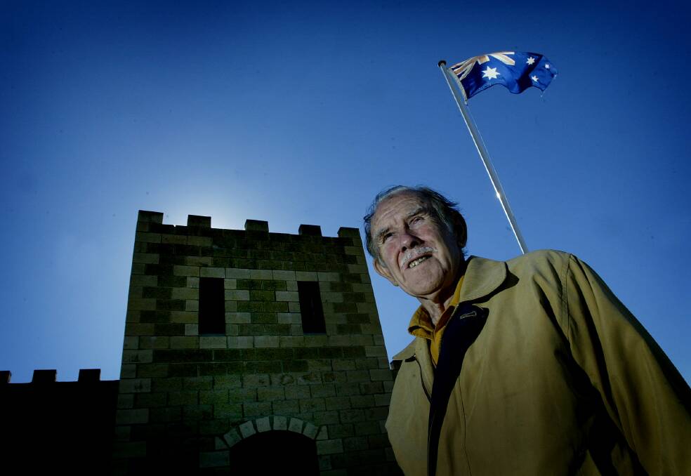 Monty Wedd outside the Monarch Historical Museum at Williamtown in 2004. Picture by Jamie Wicks