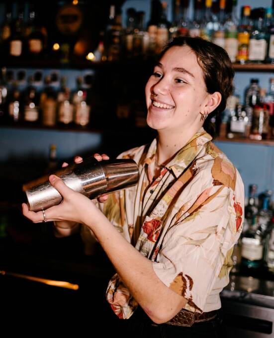 Blue Kahunas: Bartender and co-owner Prudence Farquhar.