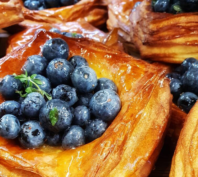 Uprising Bakery: Blueberry, honey and thyme sweet danishes.