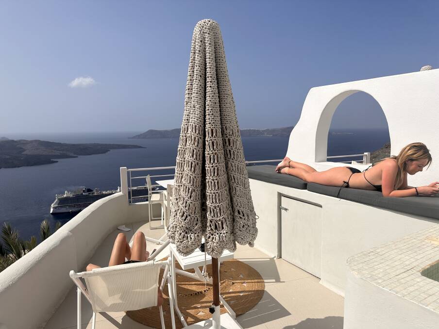 Private terrace at Nefeles Luxury Suites. Picture by Daniel Scott