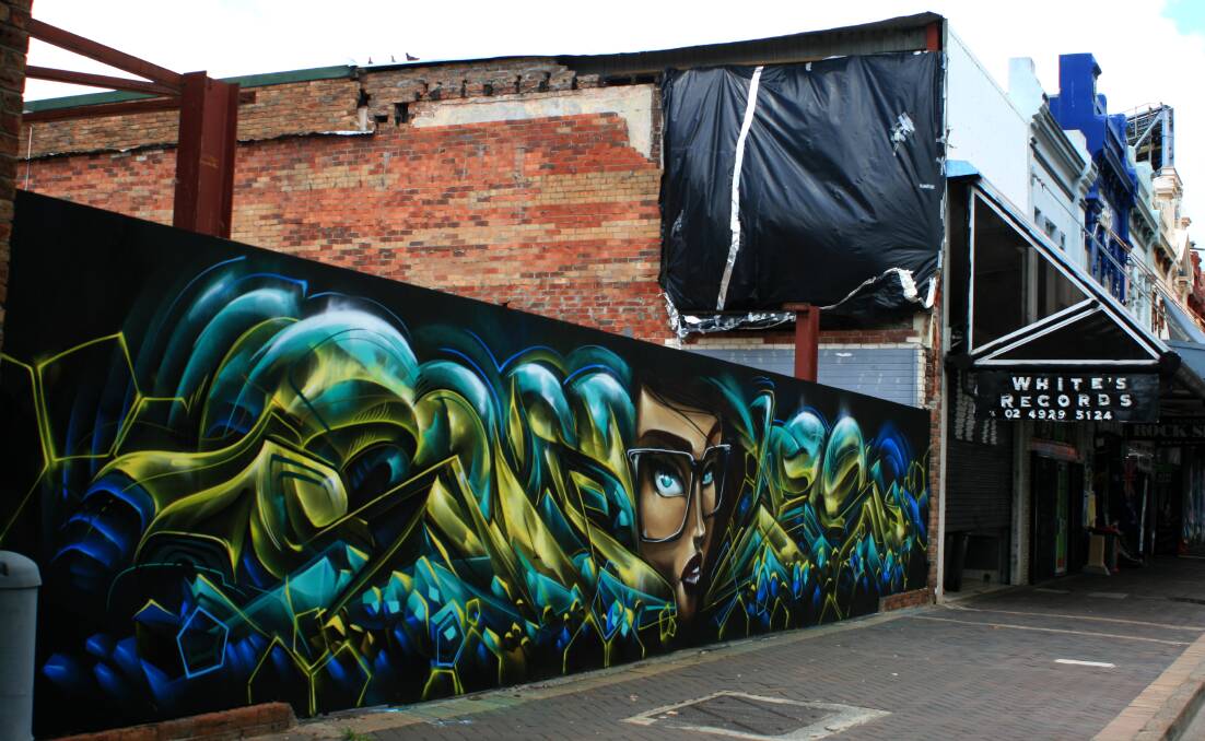 Now You See It: A work in Newcastle by Soffles. Picture: Simone Sheridan