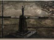 POIGNANT: One of Geoff Harvey's paintings of the Stockton memorial.
