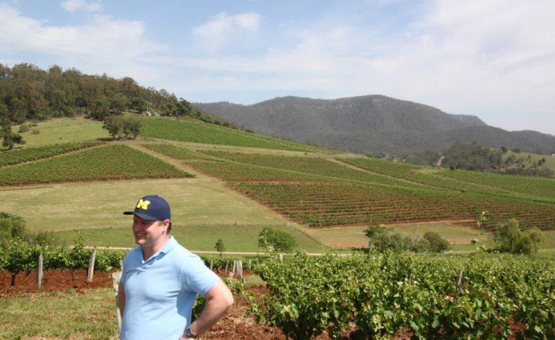 Chris Tyrrell amid the prized Old Hillside vines.