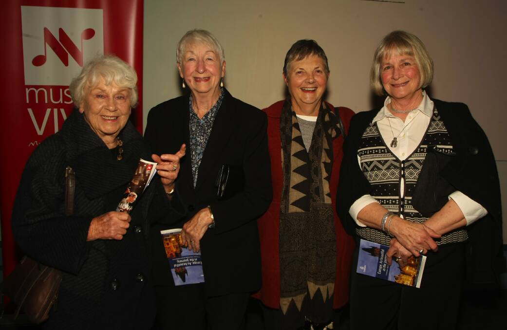 Attending a Musica Viva function in 2010 at the Conservatorium Rae Richards, Dawn Allen, Liz Thwaites and Mary Ferguson Picture by Stuart Quinn