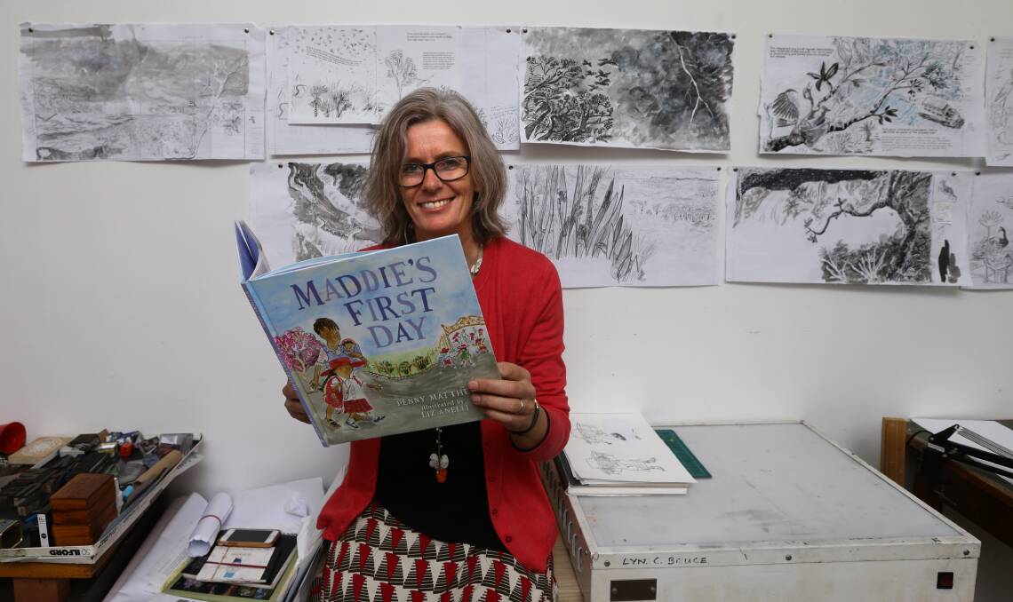 Guest Speaker: Newcastle children's book illustrator Liz Anelli, with Maddie's First Day, which was released Saturday, September 1. Picture: Jonathan Carroll