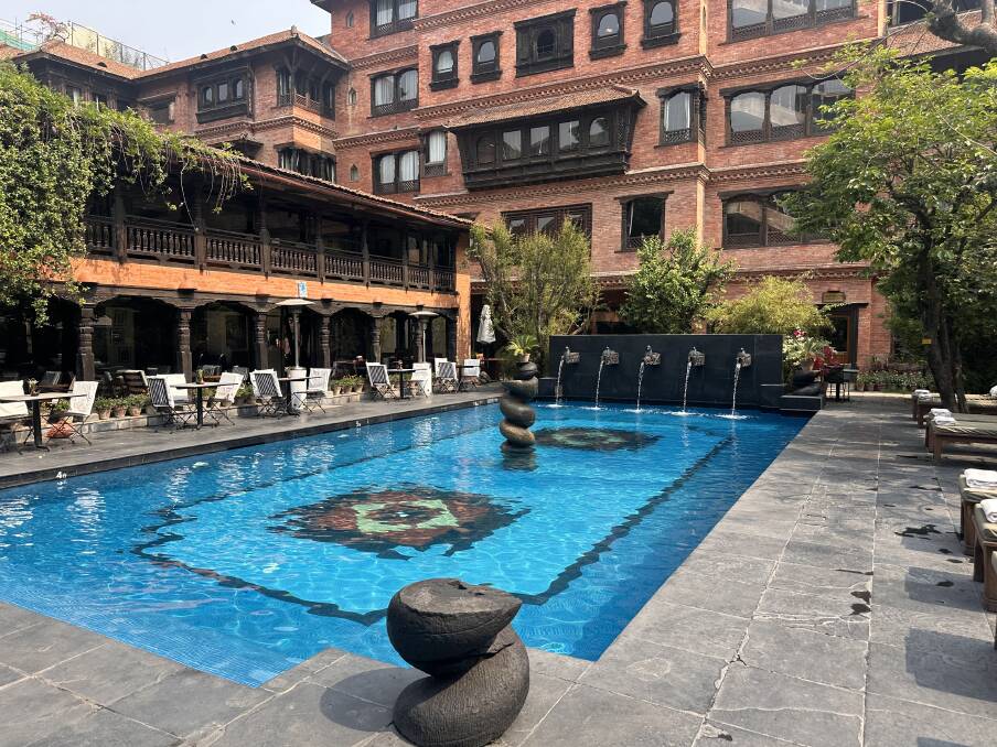 The swimming pool at the Dwarikas Hotel in Kathmandu Picture by Daniel Scott