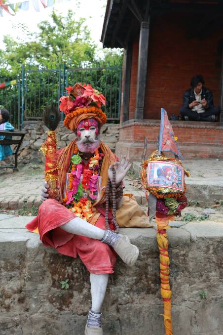 A colourful local at the Monkey Temple in Kathmandu. Picture by Daniel Scott