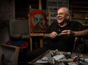 Keen imagination: Trevor Weekes in his Sandgate studio where he creates and stores a trillion images and items. Picture: Marina Neil 