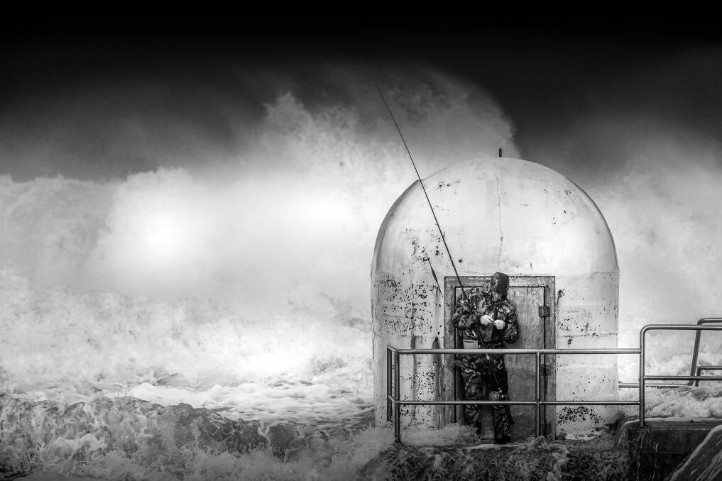 Task At Hand: Jarrod Vero's image of a fisherman at Merewether Baths, in the National Photographic Portrait Prize finals.