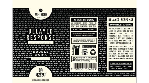Method Brewing's cool Morse Code design for its Delayed Response WCIPA made with Bracket Brewing.