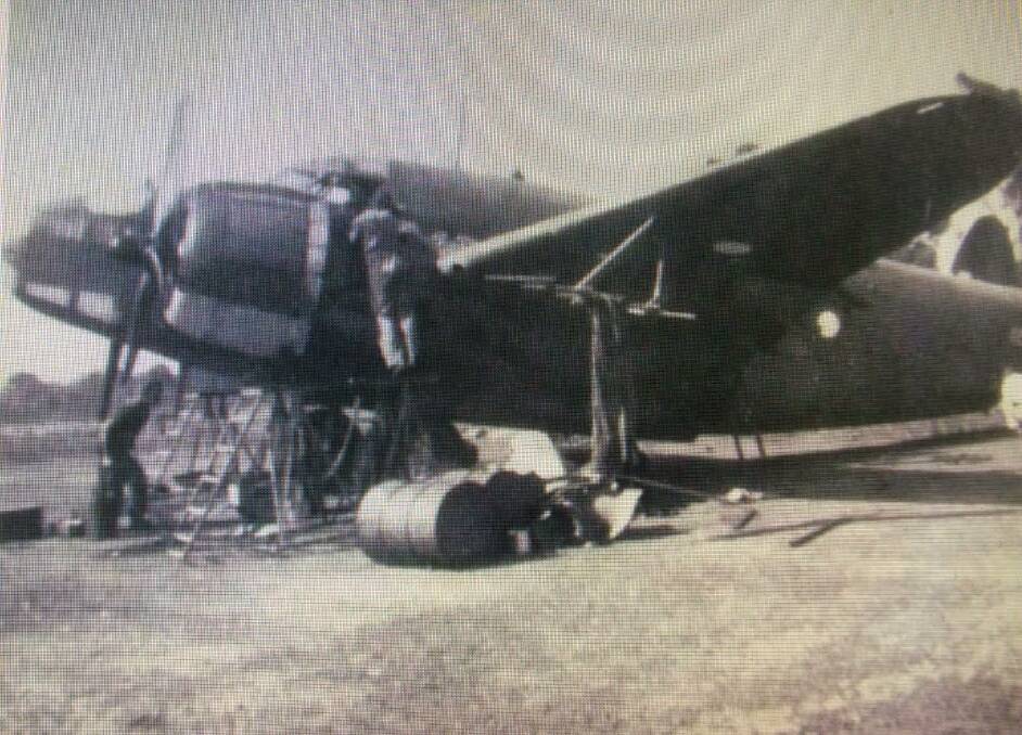 Secret scene: A Lockheed Ventura patrol bomber with submarine hunting radar being repaired at Umina in 1943. Picture: Ettalong RSL sub-branch