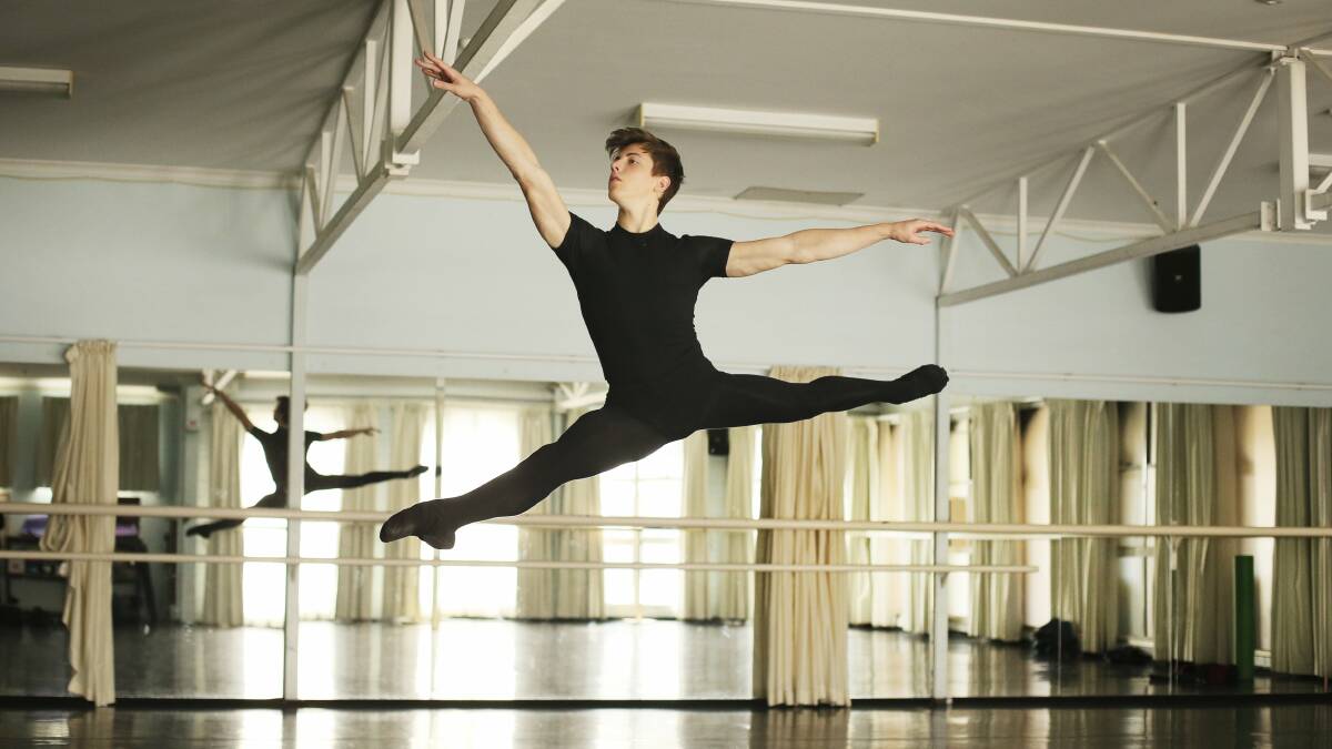 Early days: Rhys Kosakowski at the National College of Dance in Lambton in 2012 prior to taking an appointment with the Houston Ballet. Picture: Peter Stoop