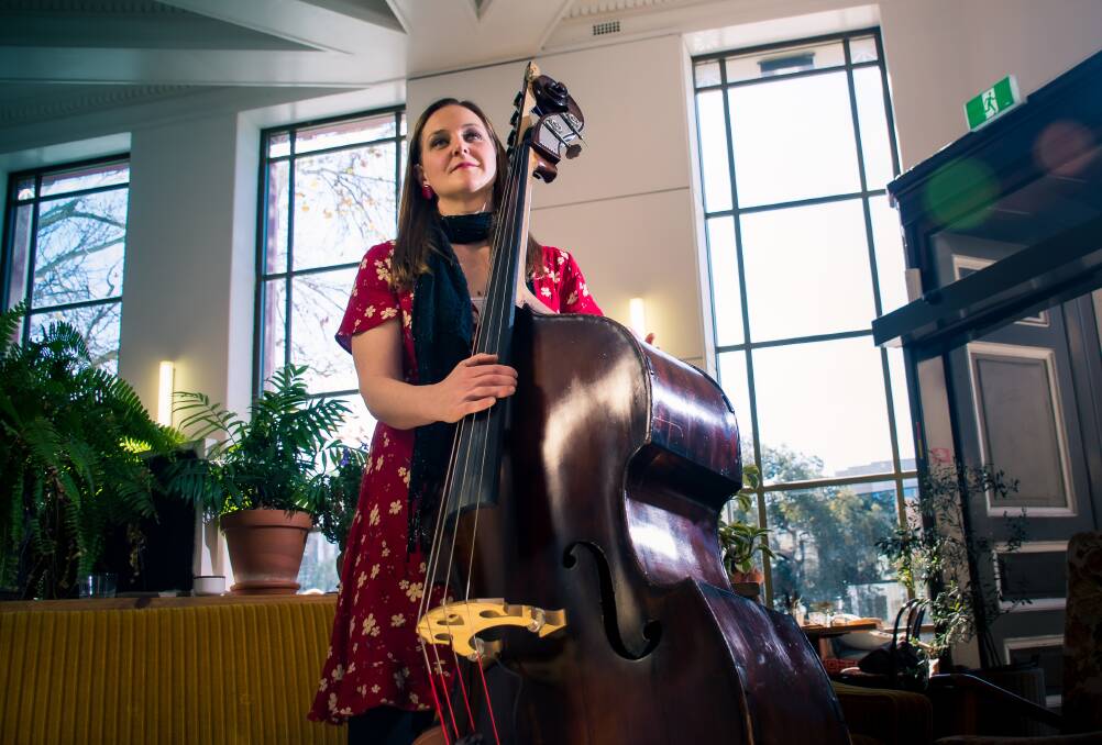 Home-grown talent: Heather Price with her double bass. Picture: Simon McCarthy