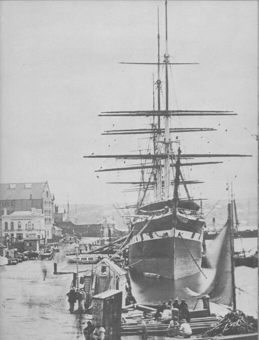 Impressive: The ship Sobraon, later HMAS Tingira, at Sydney's Circular Quay in 1871.