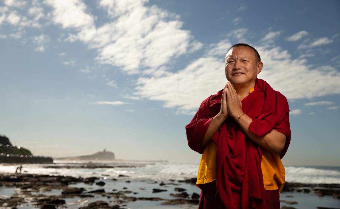 Advocate for Tibet: Refugee Venerable Bagdro, a monk who calls Newcastle home. Picture: Marina Neil