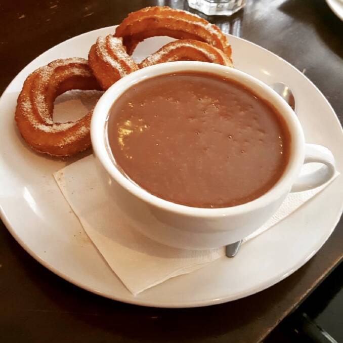 Bocados: Spanish hot chocolate with churros on the side.