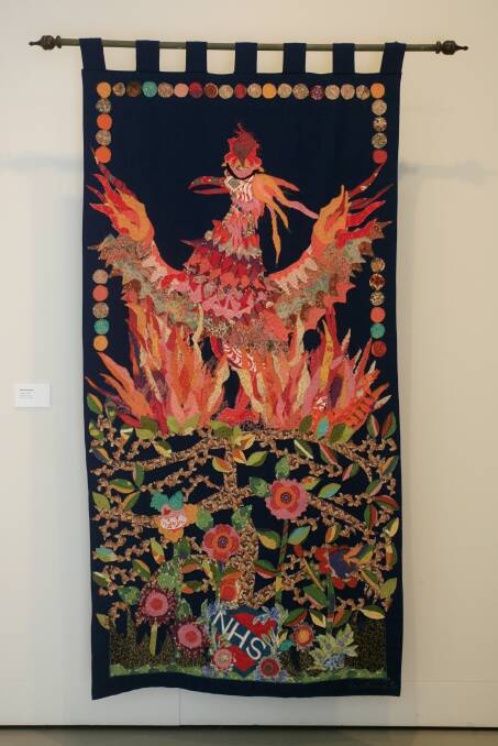  Phoenix, wallhanging by Rae Richards. Picture by Brock Perks