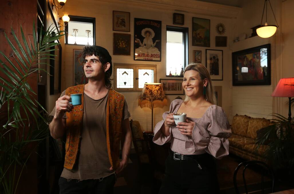 Good timing: Olmo Accardo and Amber Brogi owners of Bar Sole at Tighes Hill. Picture: Simone De Peak 