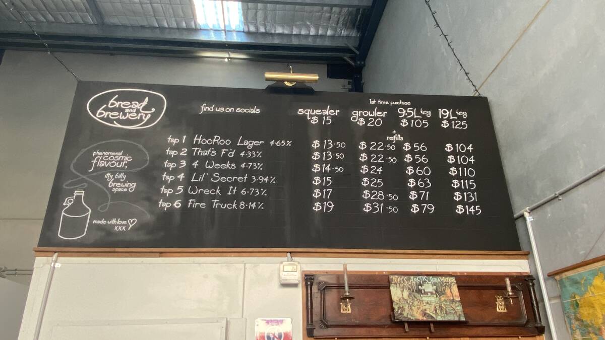 What's on offer: The beer menu at Bread and Brewery. 