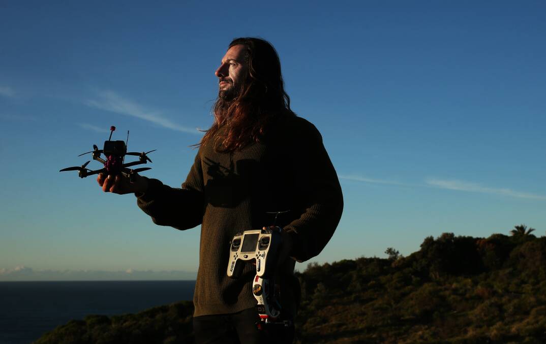 Healthy obsession: Clifford Wakeman with one of his drones. Picture: Simone De Peak