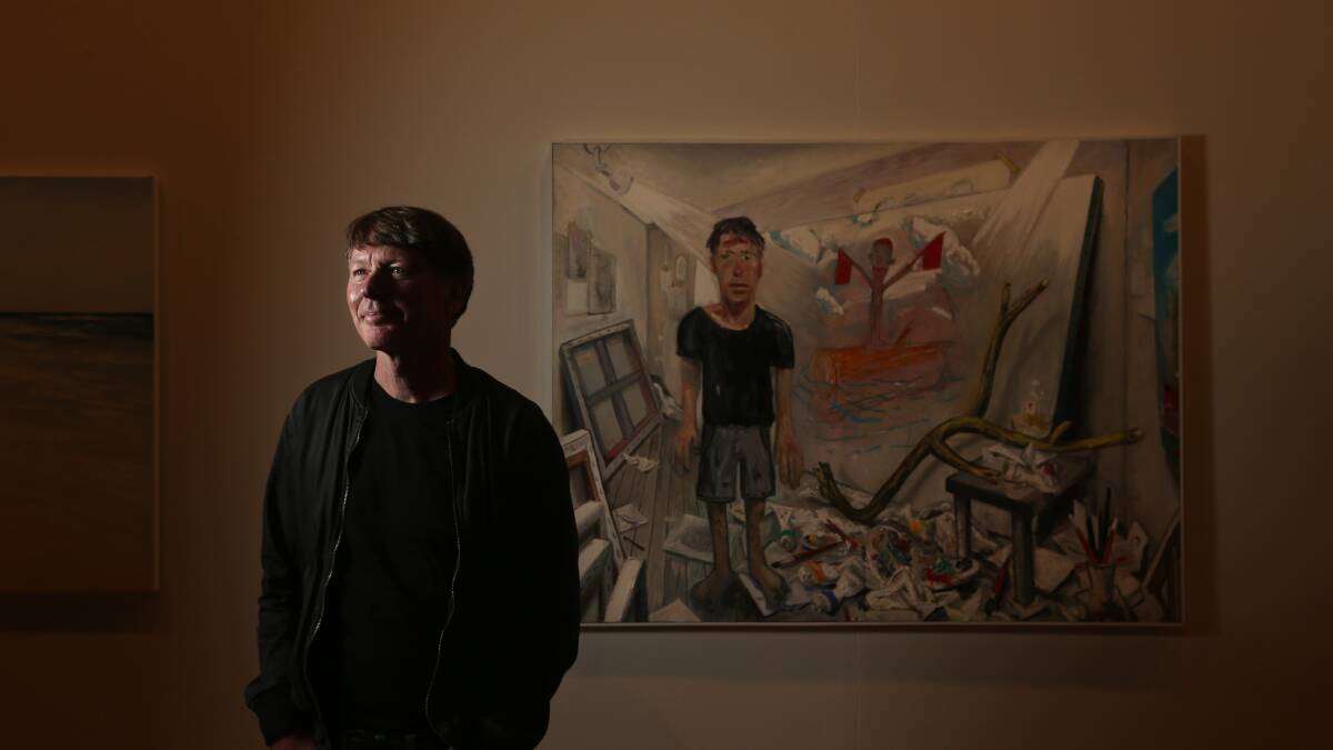 Kilgour winner: Michael Bell and his winning artwork. Picture: Simone De Peak