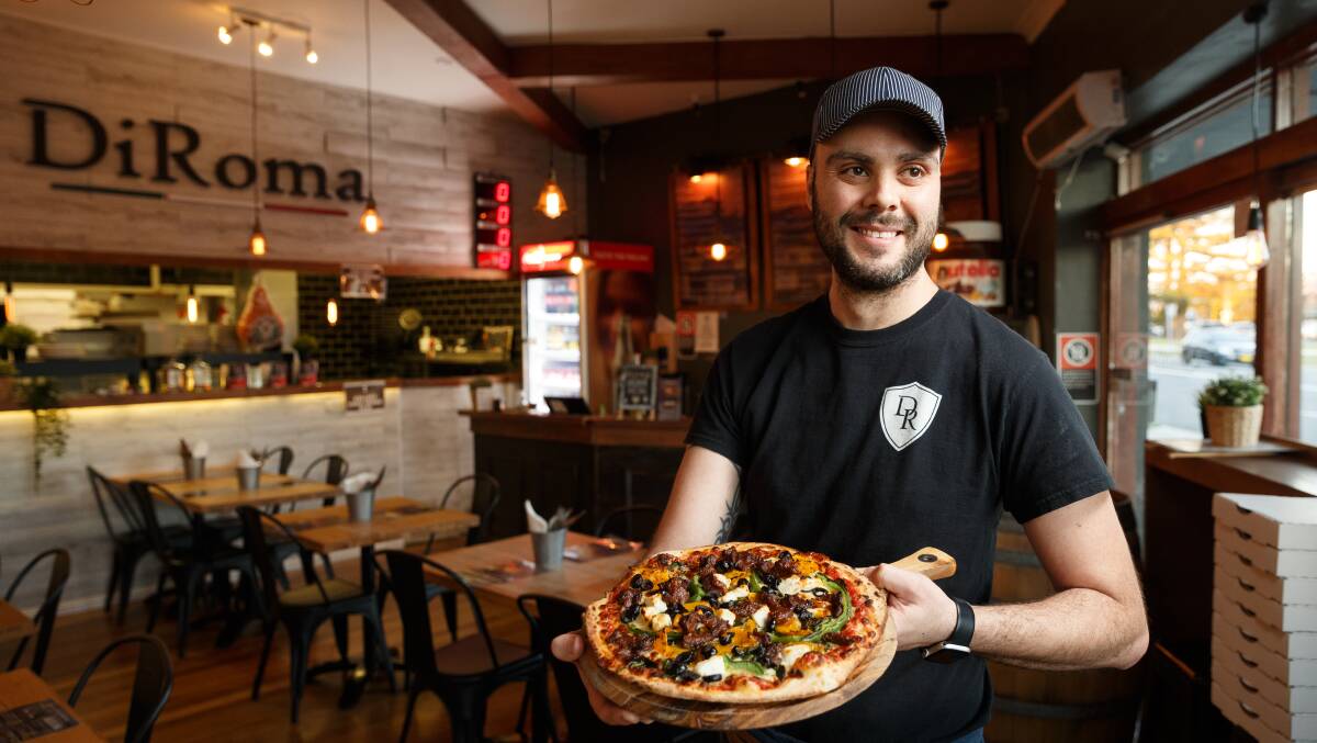 Roman style: Davide Vacca at DiRoma's in Merewether. Picture: Max Mason-Hubers