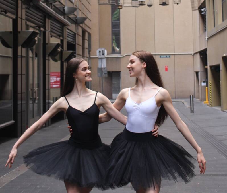 World stage: Newcastle ballet dancers Chloe Reynolds and Grace Humphris. 