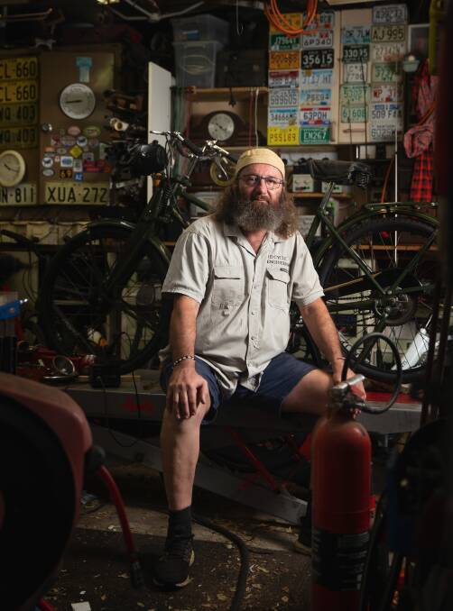 REPAIR WIZARD: Paul Lowe, one of the expert tradesmen in the new Foxtel show The Repair Shop, in his Mayfield workshop. Picture: Marina Neil