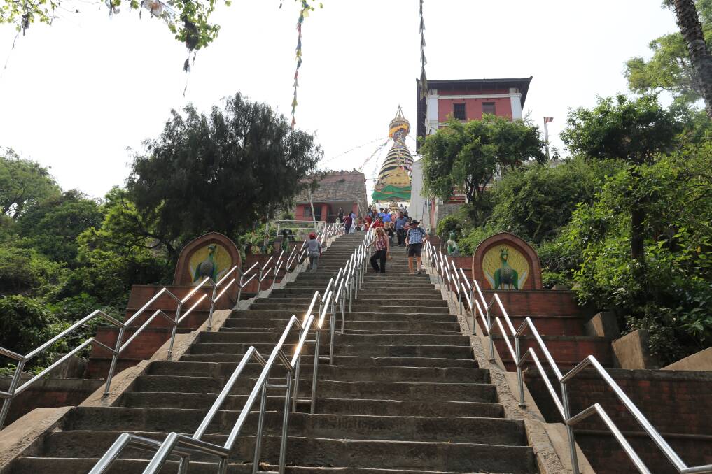 The steps leading up to the Monkey Temple. Picture by Daniel Scott