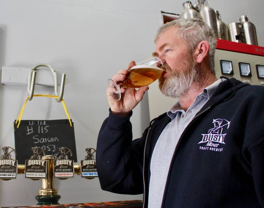 Right stuff: Dusty Miner brewmaster and owner Stuart Duff. Picture: Daniel  Honan