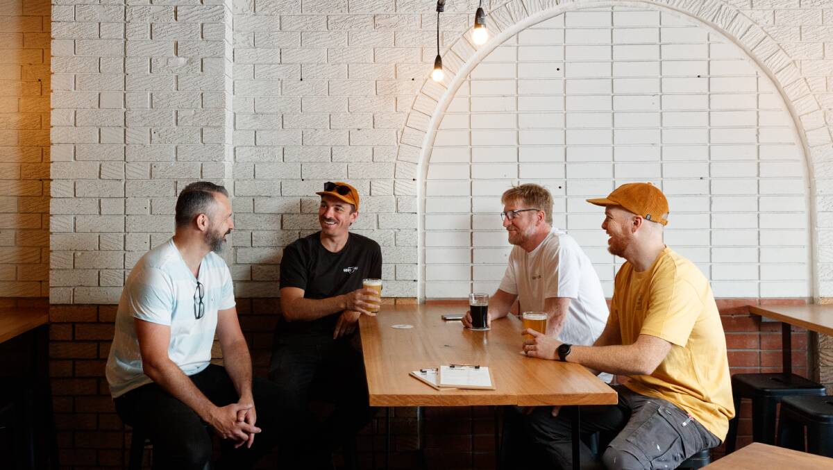 The team at Good Folk Brewing on Beaumont Street, Hamilton, with Daniel Scurr, John Elsley, Phil Elsley and James Horne in November 2022. Picture Max Mason-Hubers