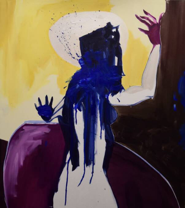 LEDA Gallery: Thinking of Yves Klein Blue with my pink bits, Oil on custom canvas, Yvette Ten-Bohmer 2022