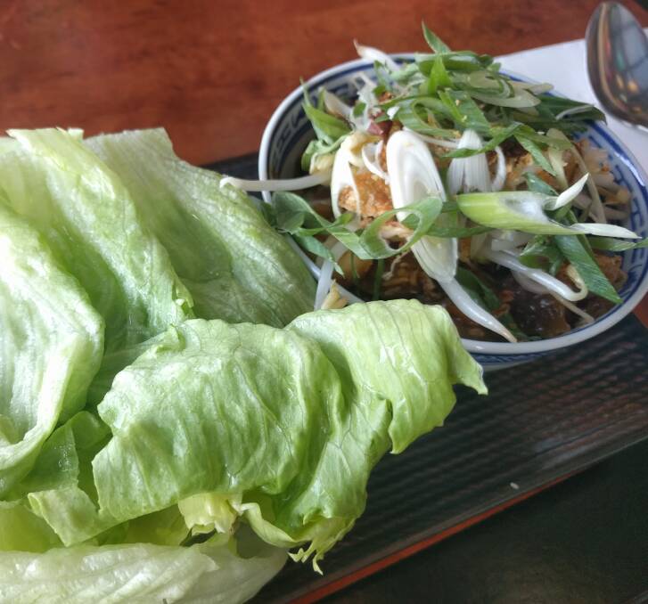 At Moneypenny: Vegan San Choy Bow, one of Alex's favourites.