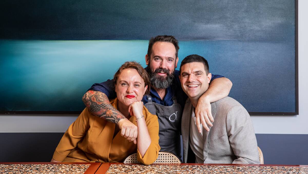The QT Newcastle food team includes QT Newcastle food and beverage director Emma McAlary, executive chef Shayne Mansfield and QT Newcastle general manager Michael Stamboulidis.