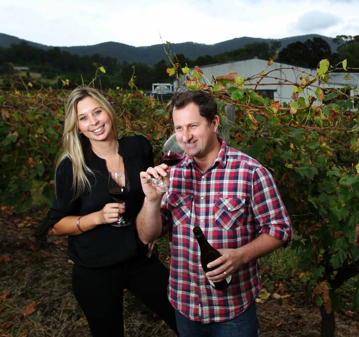Partners: Husband and wife Ebony and Usher Tinkler at one of their vineyards.