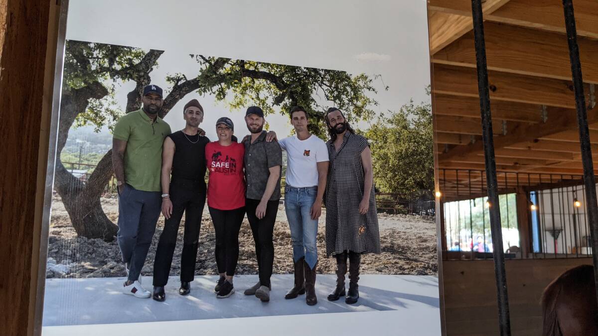 Heroes: A picture of the Queer Eye team at the Safe in Austin Animal Refuge.
