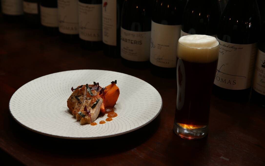 Nagisa: Baked Kumera and Grilled Pork Loin w/ COEDO Beniaka Amber Ale Picture: Jonathan Carroll