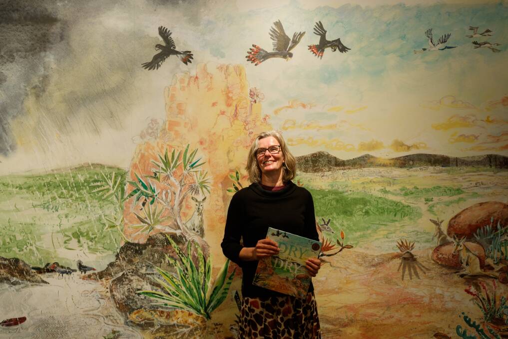 Liz Anelli: With her award-winnning book, Dry to Dry: The Seasons of Kakadu, at Lovett Gallery at Newcastle Public Library. Picture: Max Mason-Hubers