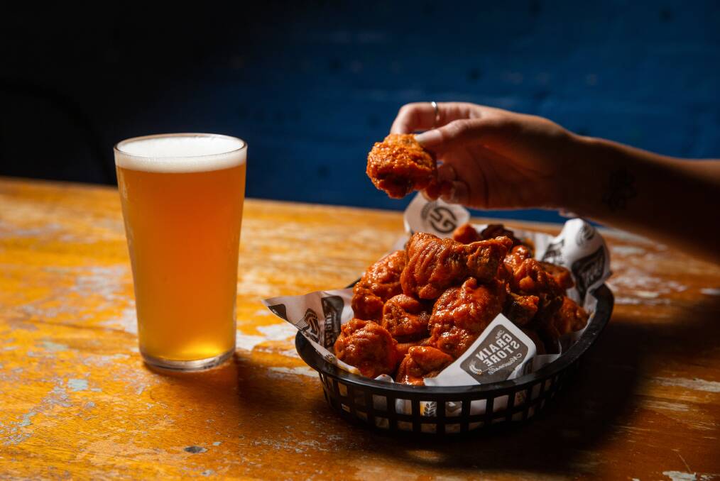 The Grain Store: Buffalo Wings with Hope Tropical NEIPA. Picture: Marina Neil