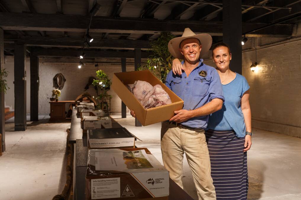 New opportunity: Steve and Liz Binnie in the early days of setting up Binnie Beef Warehouse in their Parry Street building in Newcastle West. Picture: Max Mason-Hubers