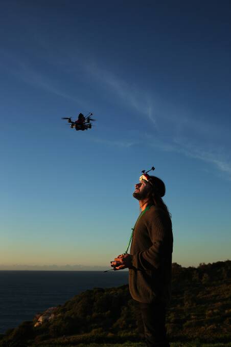 Honing your skills: "It's a very steep learning curve" Wakeman says of learning to fly a drone. Picture: Simone De Peak 