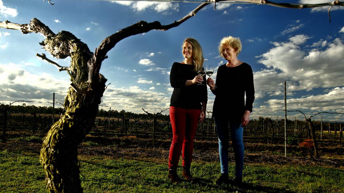 Success: Jessica McLeish and her mum, Maryanne, in the McLeish vineyard in 2014.