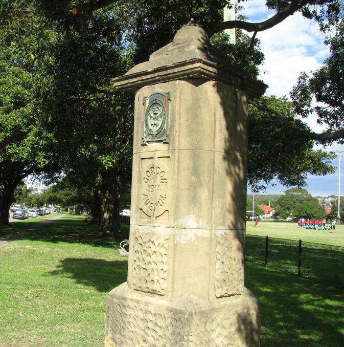 DETAILED: Above the words 'Gordon Avenue 1914' on the Hamilton Garden Suburb pillars, carved in sandstone on both are possibly unique metal plaques. 