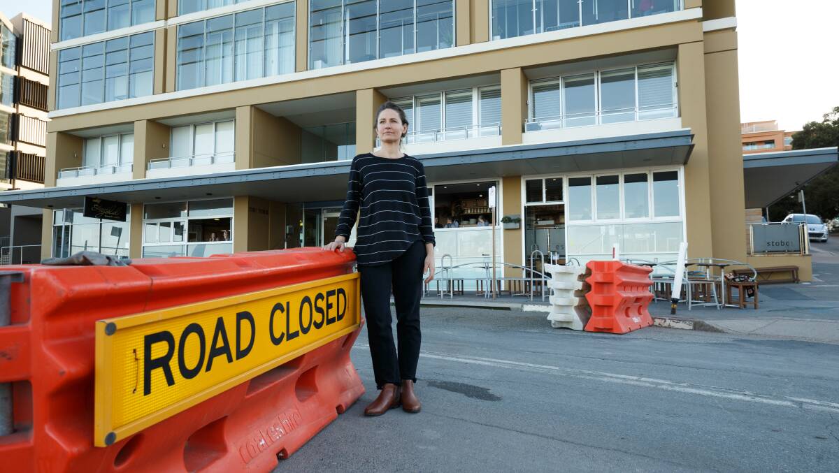 Surviving: Bec Bowie at Estabar in July 2017 when roadworks slowed East End business to nearly a halt. Picture: Max Mason-Hubers