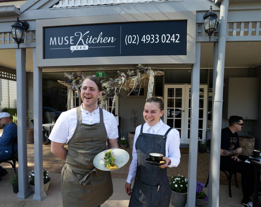 BON APPETIT: Head chef Josh Gregory and waitress Gemma Henderson at the newly opened Muse Kitchen Lorn. Picture: Jonathan Carroll