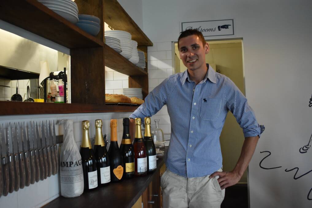 Bubbly: Yann Vadin with Vadin-Plateau Champagne products.