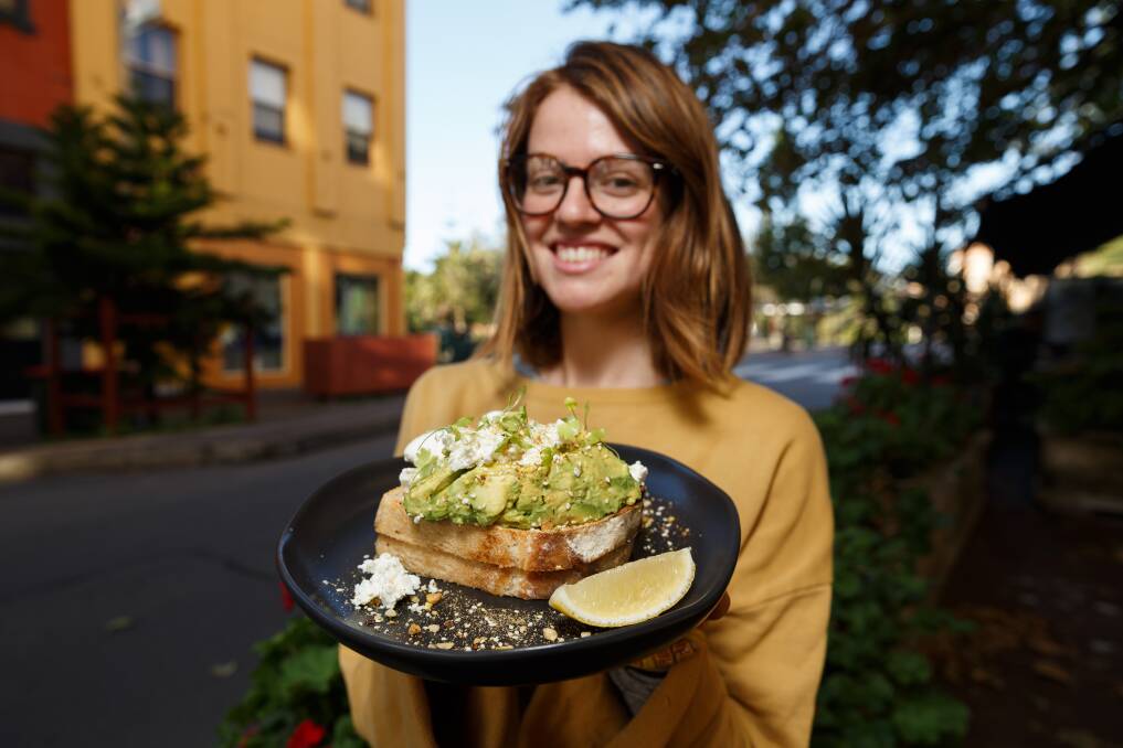Simply delicous: Laura Roberts of Moor with their Smashed Avo dish. Picture: Max Mason-Hubers