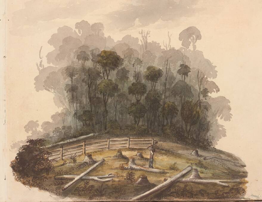At Morpeth: This 1824 painting by Edward Close shows clearing and fencing.