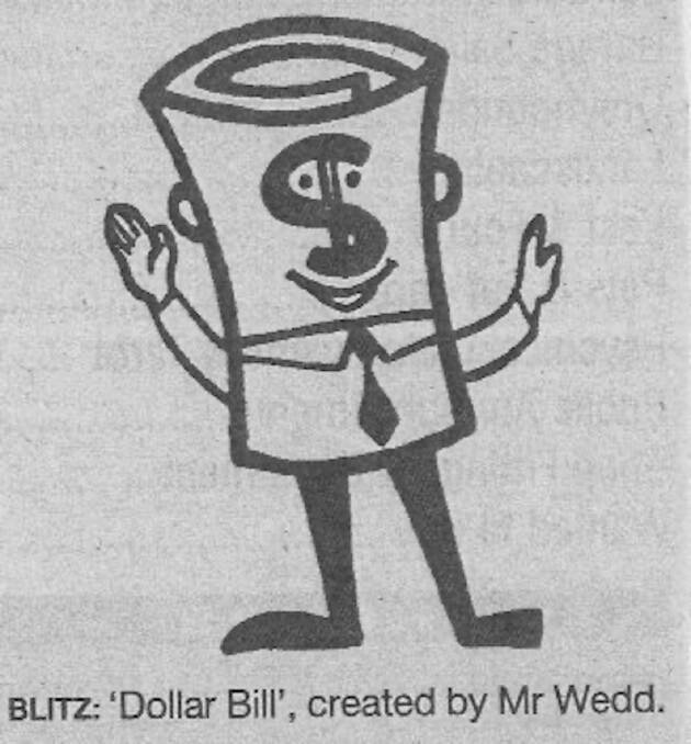 Monty Wedd's Dollar bill character.