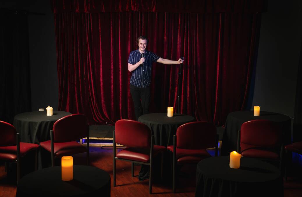 Showtime: Elliott Stewart at the Newcastle Comedy Club that opens this weekend. Picture: Marina Neil